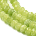 Malaysian Natural Jade — Faceted Rondelles 4x2mm | Yellow Green | Strand ~36 cm