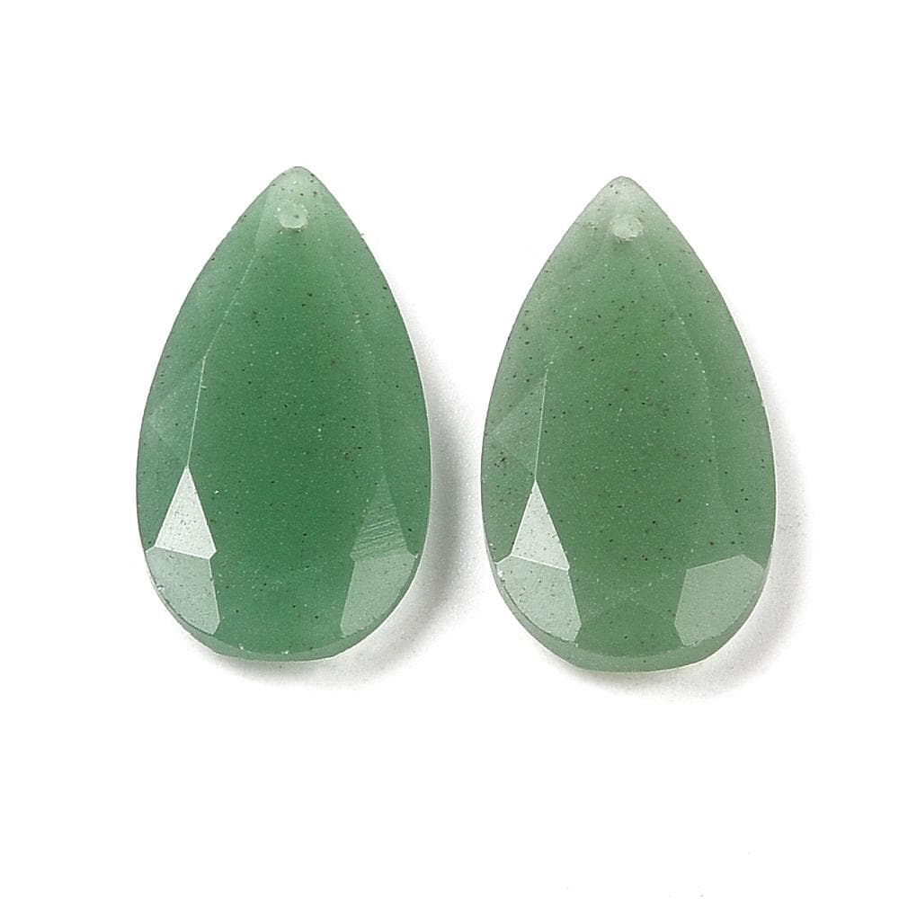 Faceted Teardrop Pendants 25mm — Lapis Lazuli, Obsidian, Aventurine