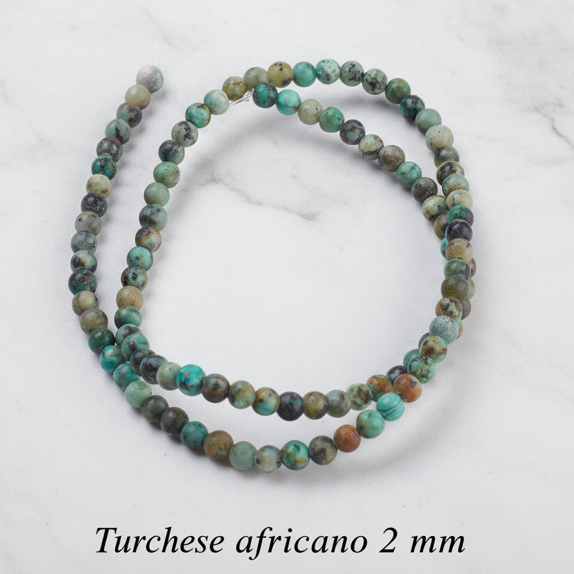 African Turquoise (Jasper) — Round Beads 2/3/4mm | Strand ~38 cm