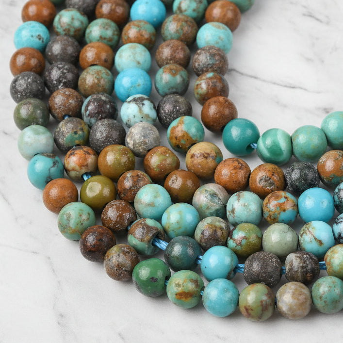 African Turquoise (Jasper) — Round Beads 2/3/4mm | Strand ~38 cm