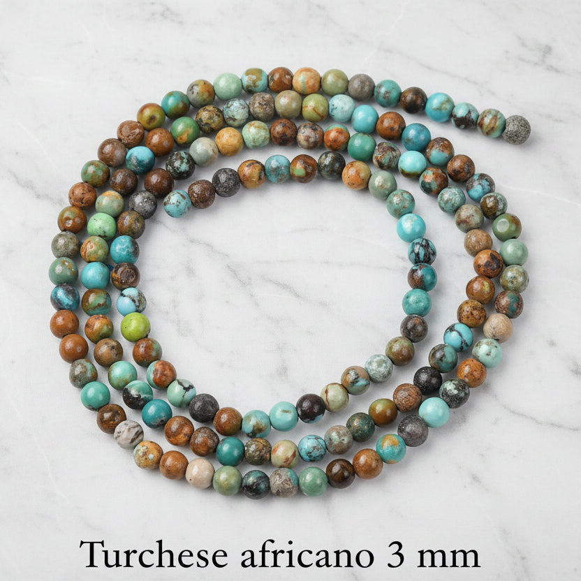 African Turquoise (Jasper) — Round Beads 2/3/4mm | Strand ~38 cm