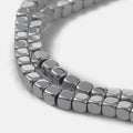 Hematite — Platinum Cubes 2/3/4mm | Strand ~40 cm
