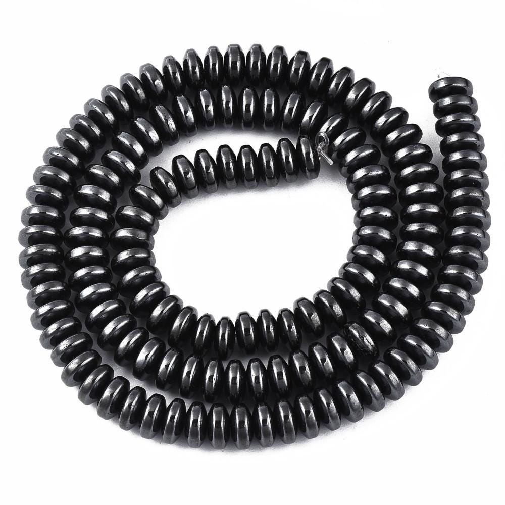 Hematite — Black Rondelles 6x3mm | Strand ~40 cm