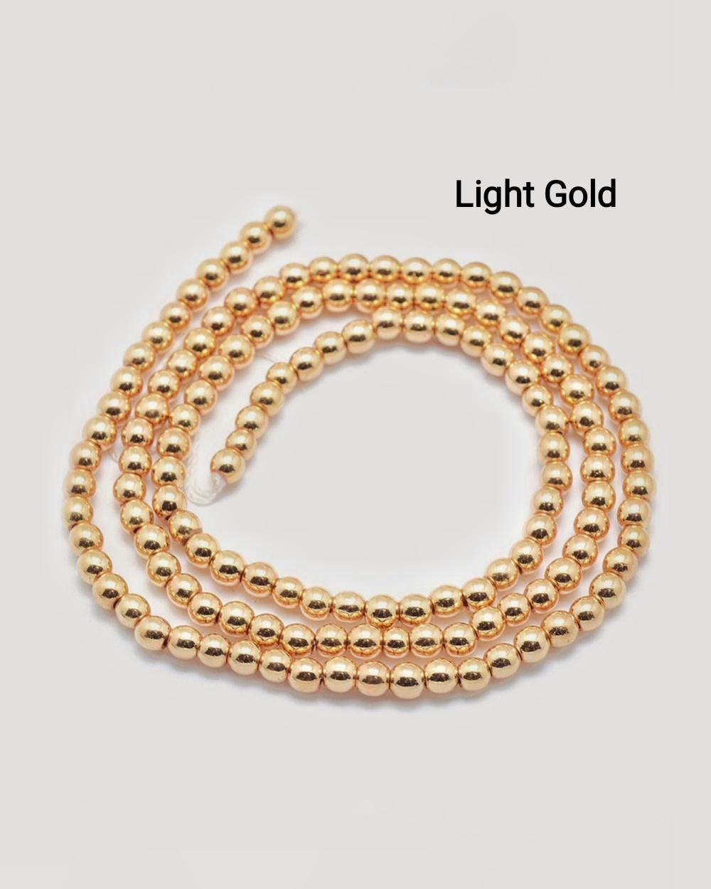 Hematite — Round Beads 6/8mm | Platinum, Silver, Gold, Rose Gold