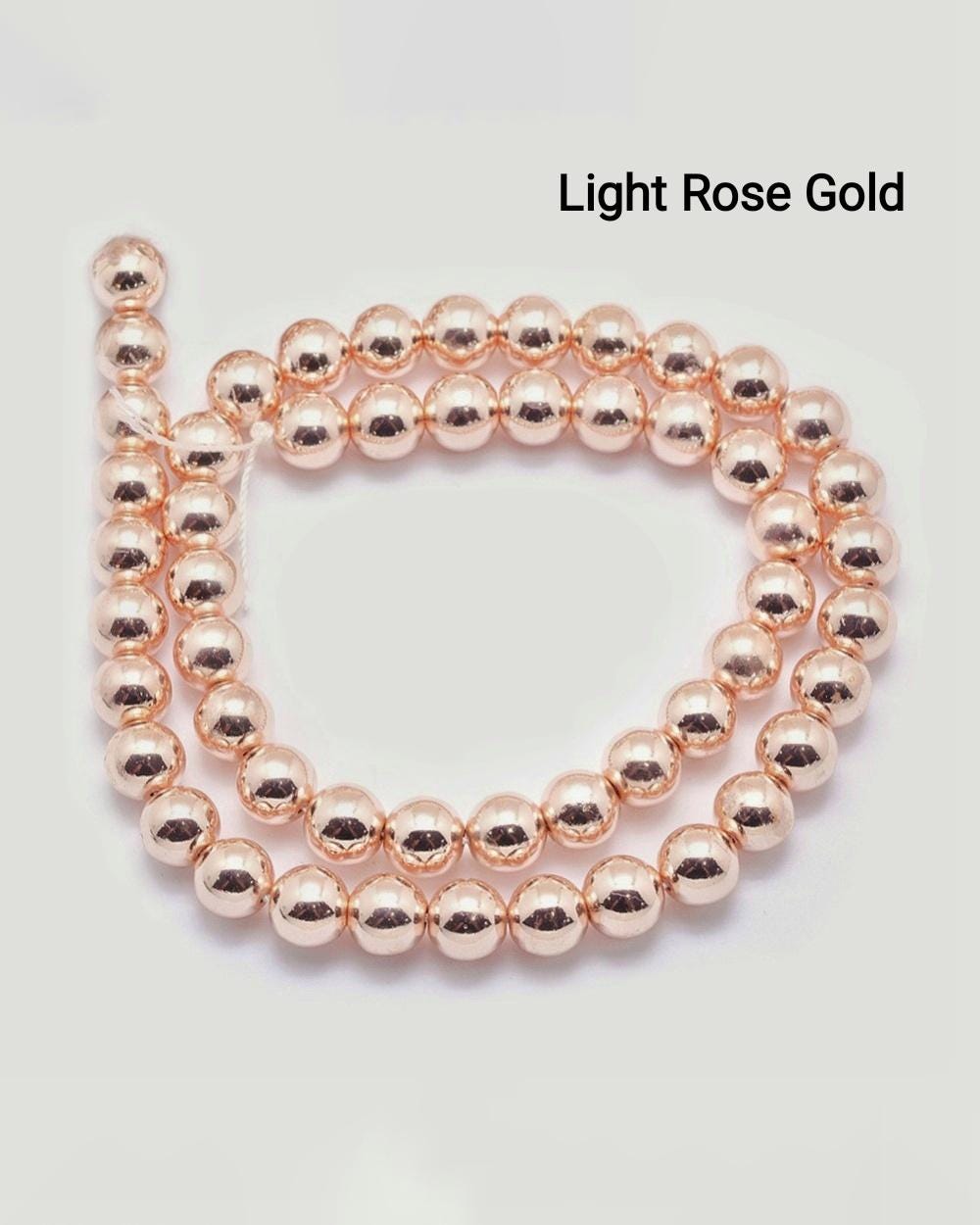 Hematite — Round Beads 6/8mm | Platinum, Silver, Gold, Rose Gold