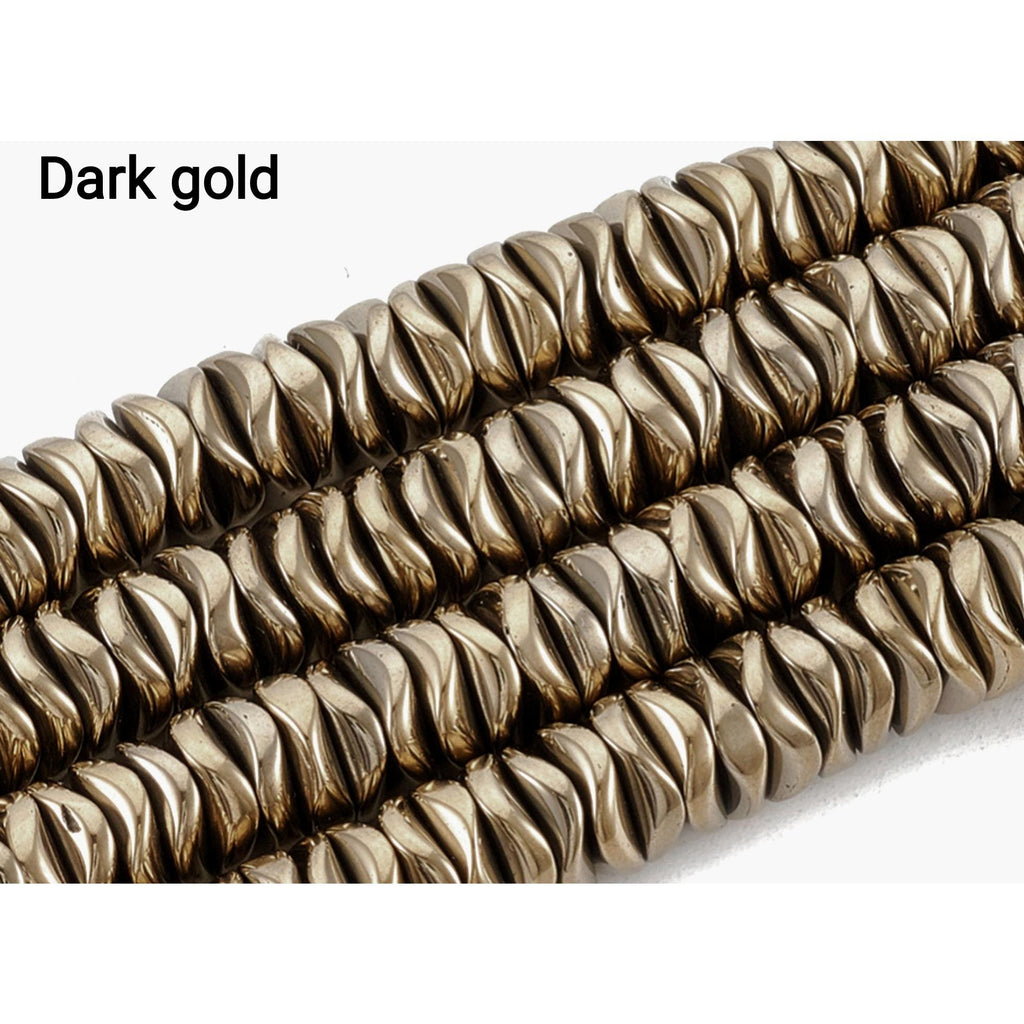 Hematite — Wavy Rondelles 6x2mm | Assorted Colors | Strand ~41 cm