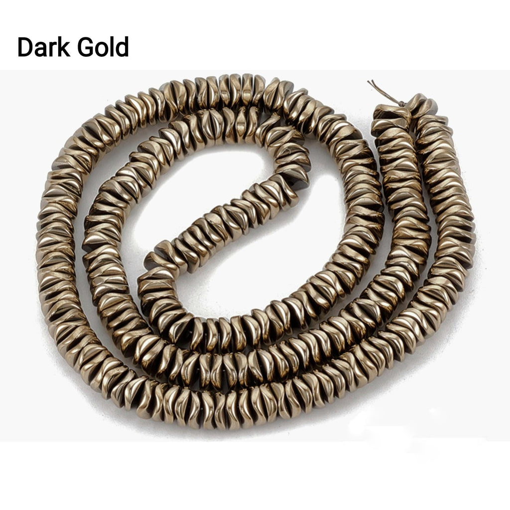 Hematite — Wavy Rondelles 6x2mm | Assorted Colors | Strand ~41 cm