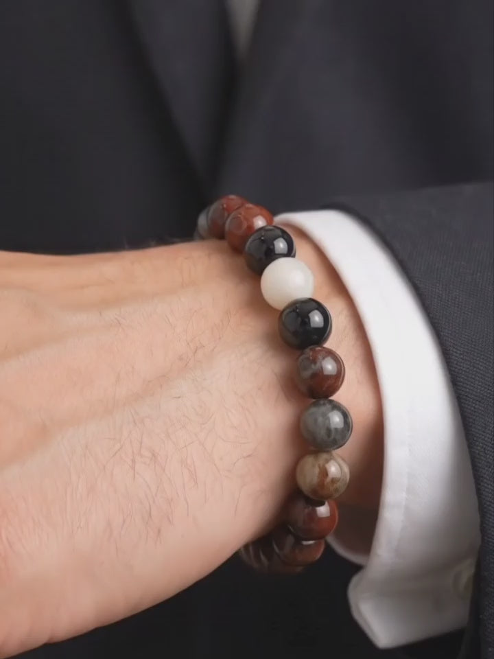 Bracciale di Diaspro Brecciato — Sfere 6/8mm | 18-22 cm
