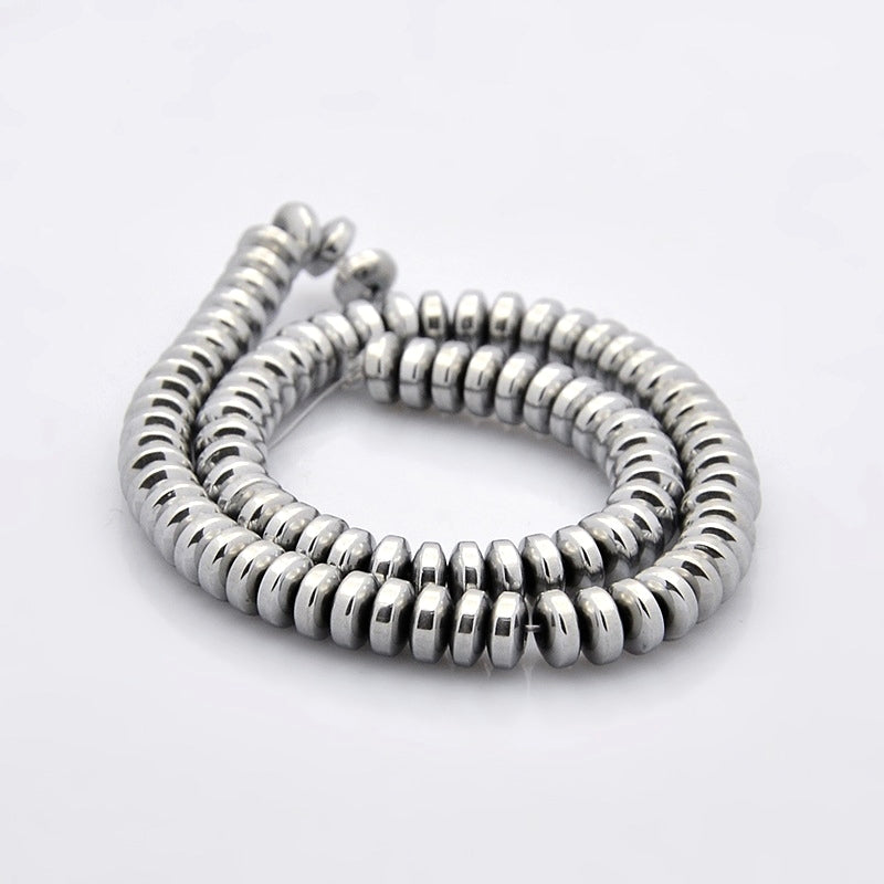 Hématite — Rondelles 6x2mm | Platine | Fil ~27cm