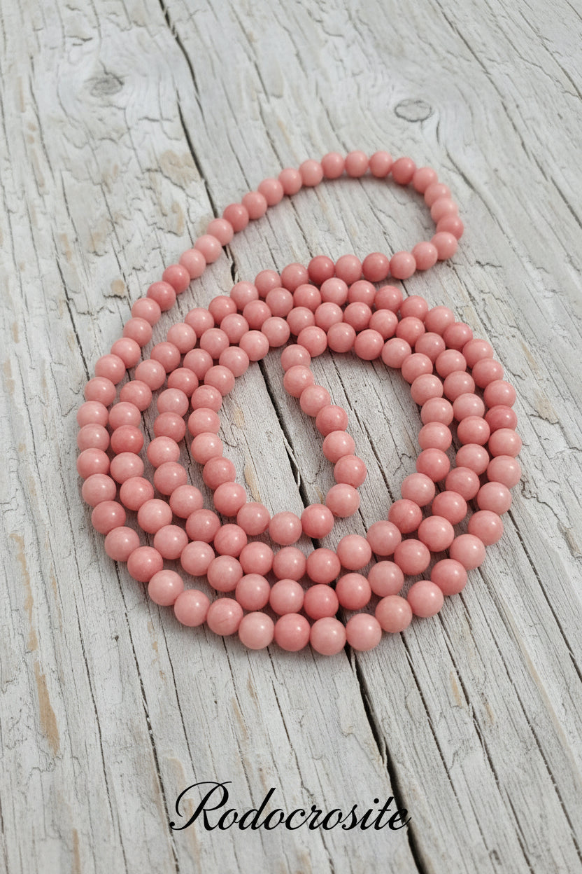 Long Necklace in 100% Natural Jade — 8mm Beads | Various Colors