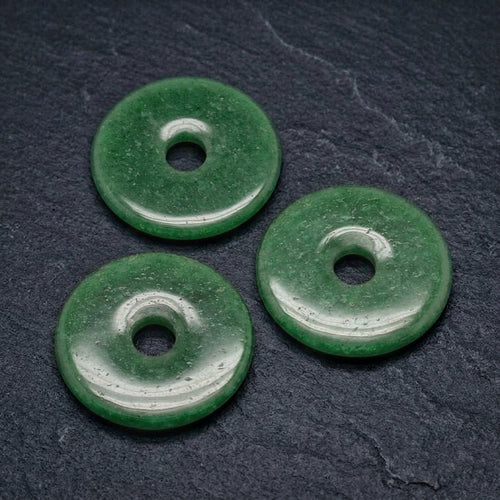 Natural Green Aventurine — Donut Pendant 50x7mm