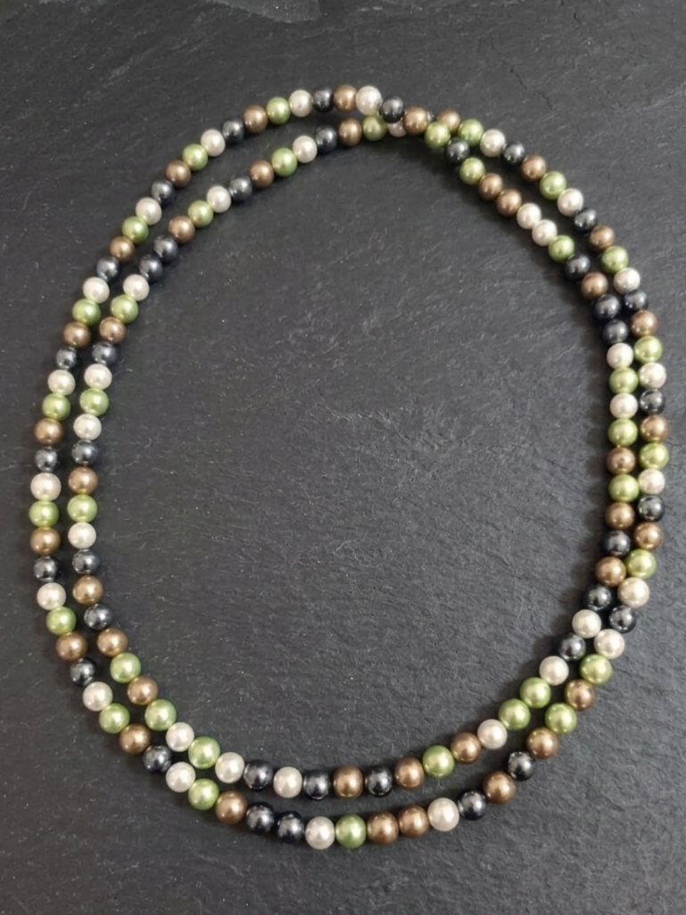 Collana di Perle di Madreperla Naturale — 8mm | 120 cm.