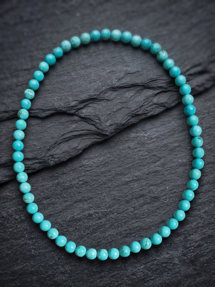Collana di Turchese — Perline Tonde 8mm | 45 o 50 cm
