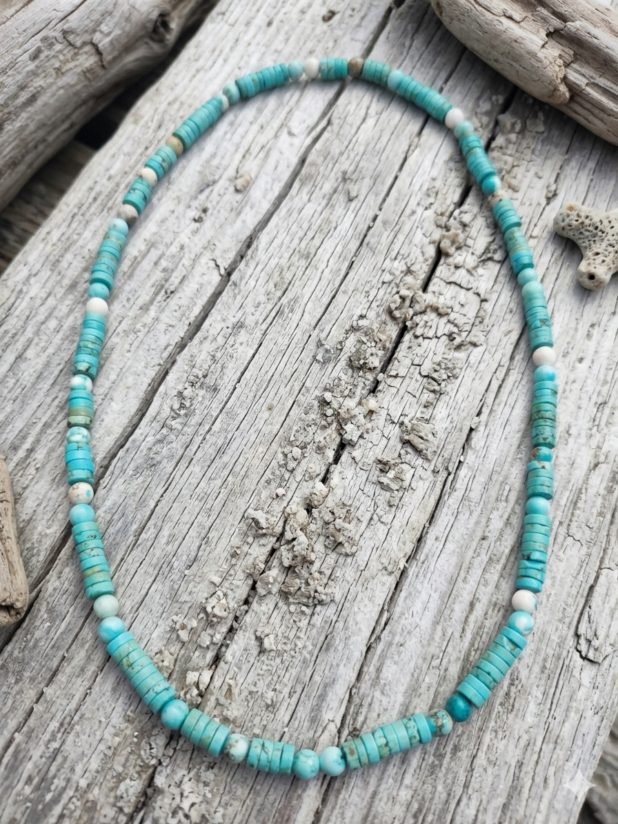 Unisex Natural Magnesite Necklace — 8mm Beads | 75 cm