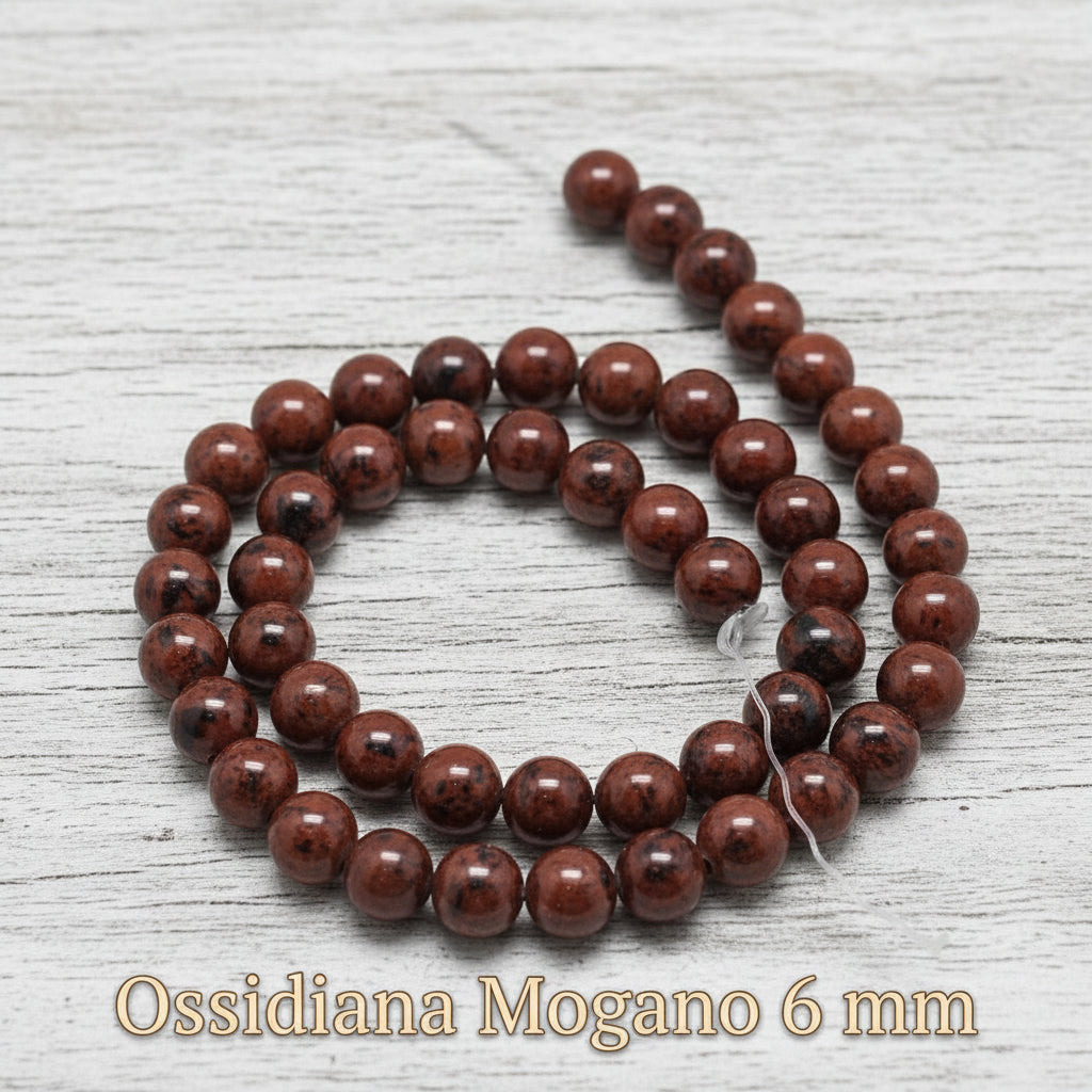 Natural Mahogany Obsidian — Round Beads 4/6/8/10mm | Strand ~38 cm
