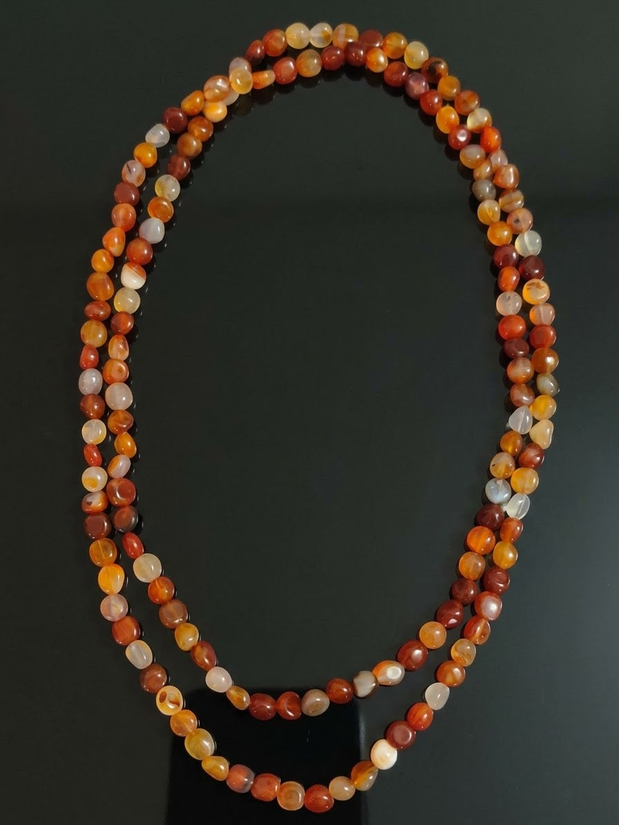 Collana di Agata Rossa del Brasile — Nuggets 10x12mm | 160 cm