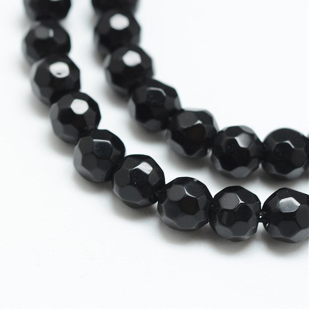 Natural White Jade — Faceted Beads 4mm | Emerald, Aquamarine, Light Coral | Strand ~37 cm