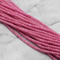 Malaysian Natural Jade — Faceted Rondelles 4x2mm | Deep Pink | Strand ~36 cm