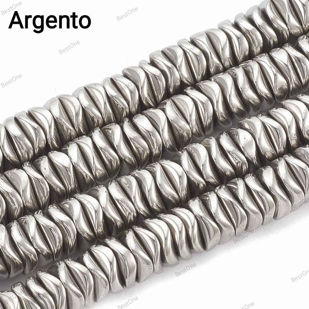 Hematite — Wavy Rondelles 6x2mm | Assorted Colors | Strand ~41 cm