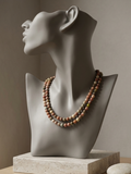 Natural Plum Blossom Jasper Necklace — 8mm Beads | 120 cm