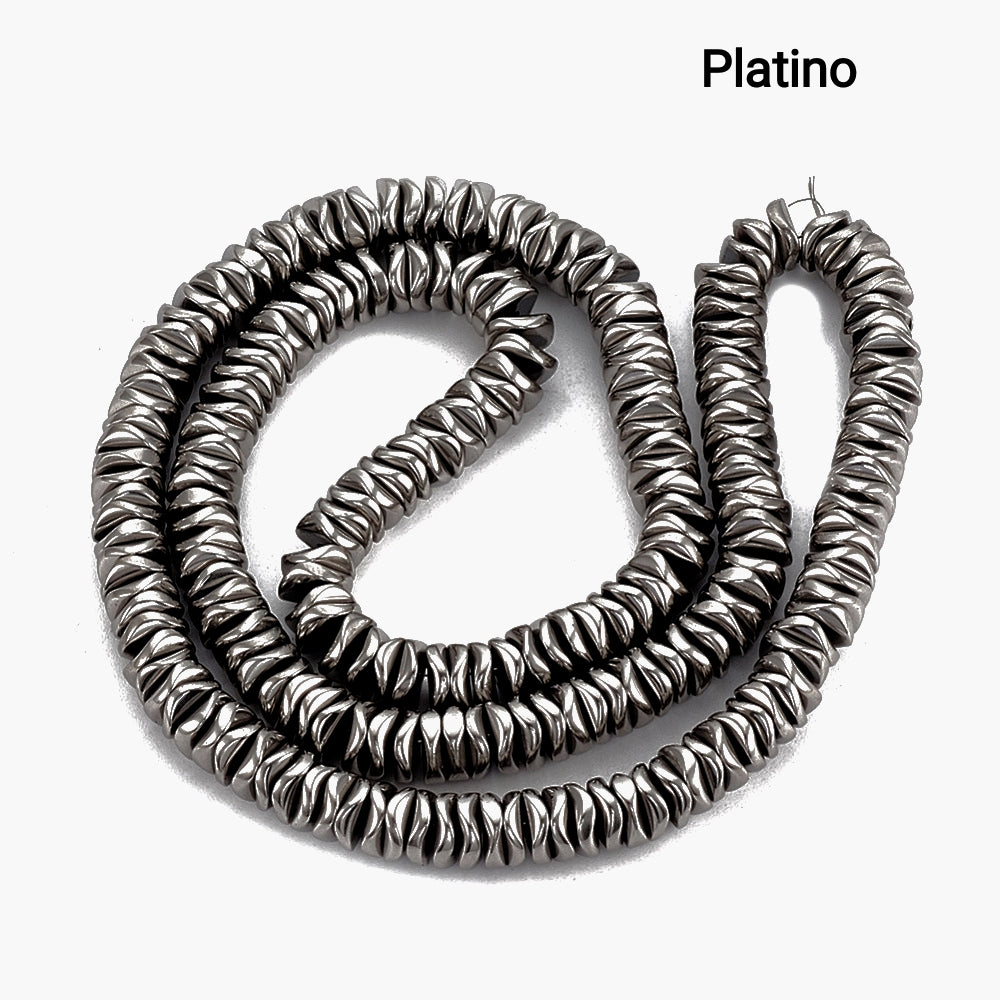 Ematite — Rondelle Ondulate 6x2mm | Colori Vari | Filo ~41 cm