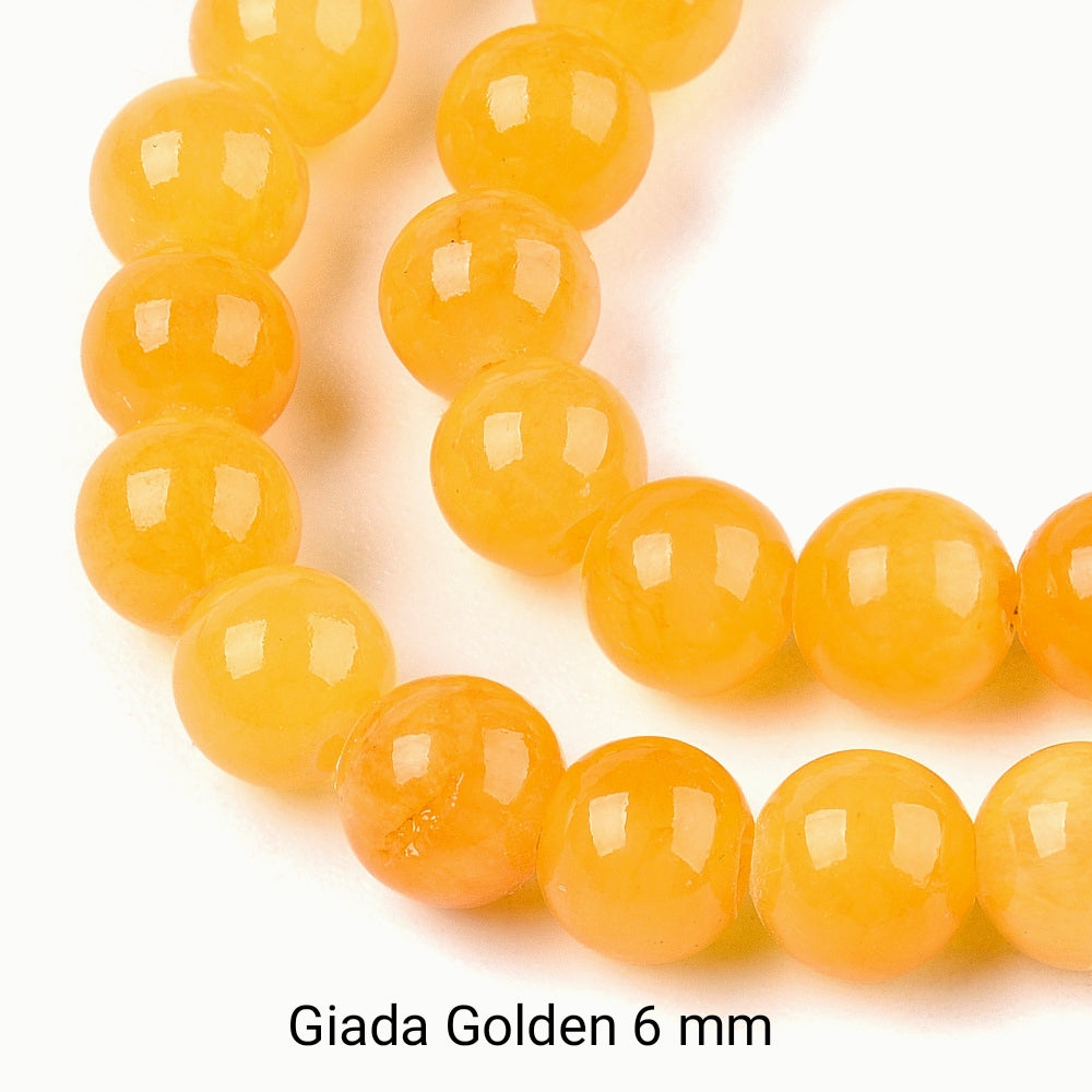 Natural Jade — Round Beads 6mm | Various Colours | Strand ~37.5 cm