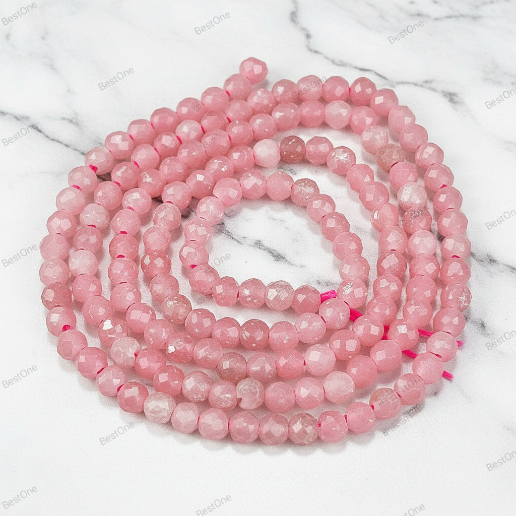 Opale Rose Naturelle — Perles Facettées 2mm | Fil ~38 cm