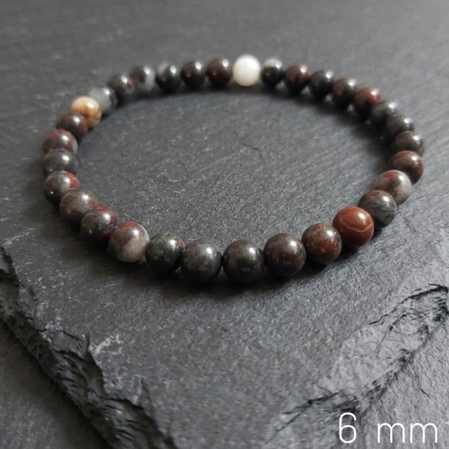 Bracciale di Diaspro Brecciato — Sfere 6/8mm | 18-22 cm