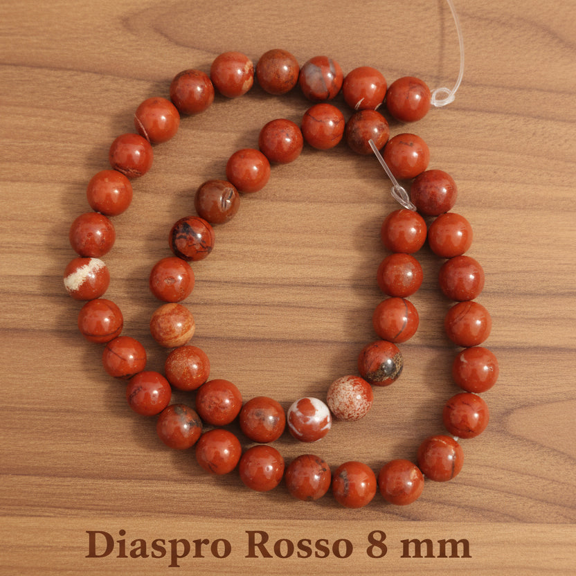 Natural Red Jasper — Round Beads 6/8/10mm | Strand ~39 cm