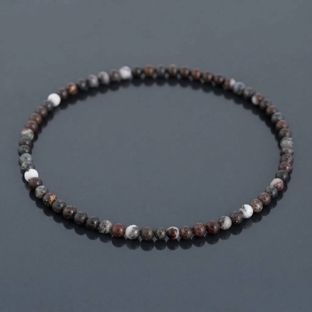 Collana di Diaspro Brecciato — Sfere 6mm | 45 o 50 cm