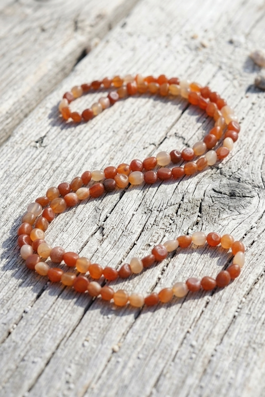 Collana di Agata Rossa del Brasile — Nuggets 10x12mm | 120 cm