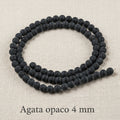Natural Matte Black Agate — Round Beads 4/6/8mm | Strand ~38 cm