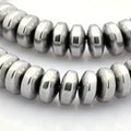 Hématite — Rondelles 6x2mm | Platine | Fil ~27cm