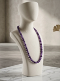 Natural Amethyst Necklace — 10mm Spheres | 75 cm