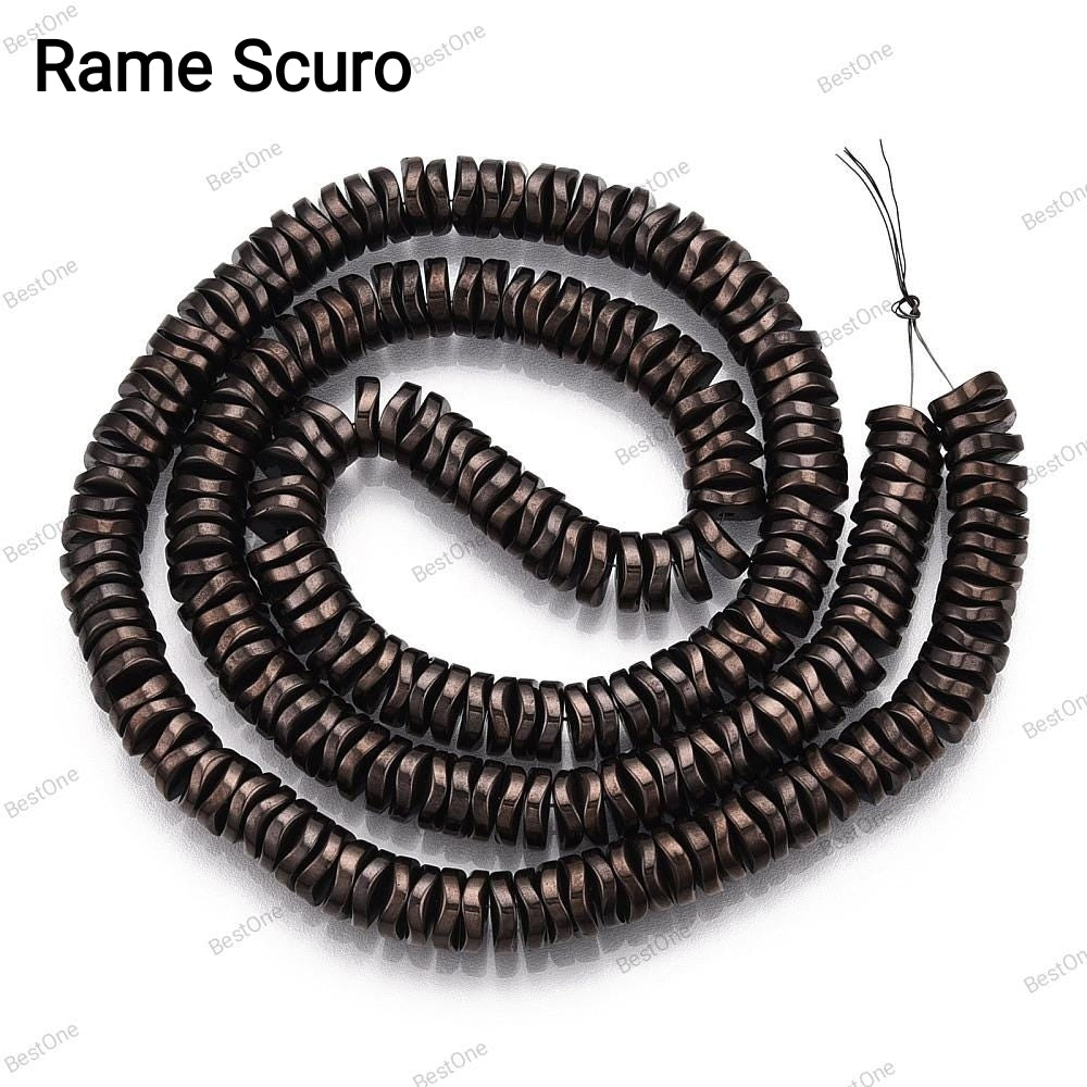 Hematite — Wavy Rondelles 6x2mm | Assorted Colors | Strand ~41 cm