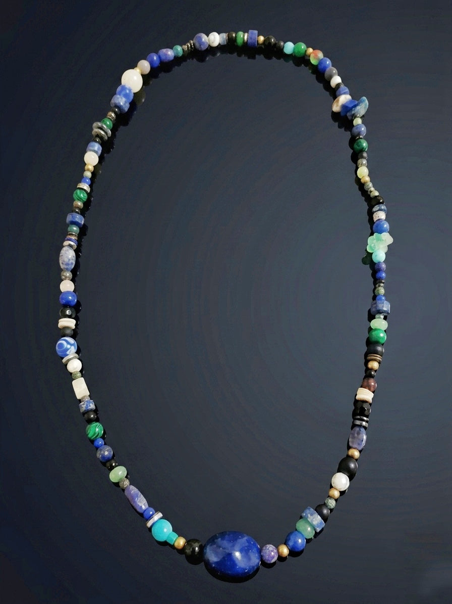 Multi Natural Stone Necklace — Mixed Stones | 75 cm