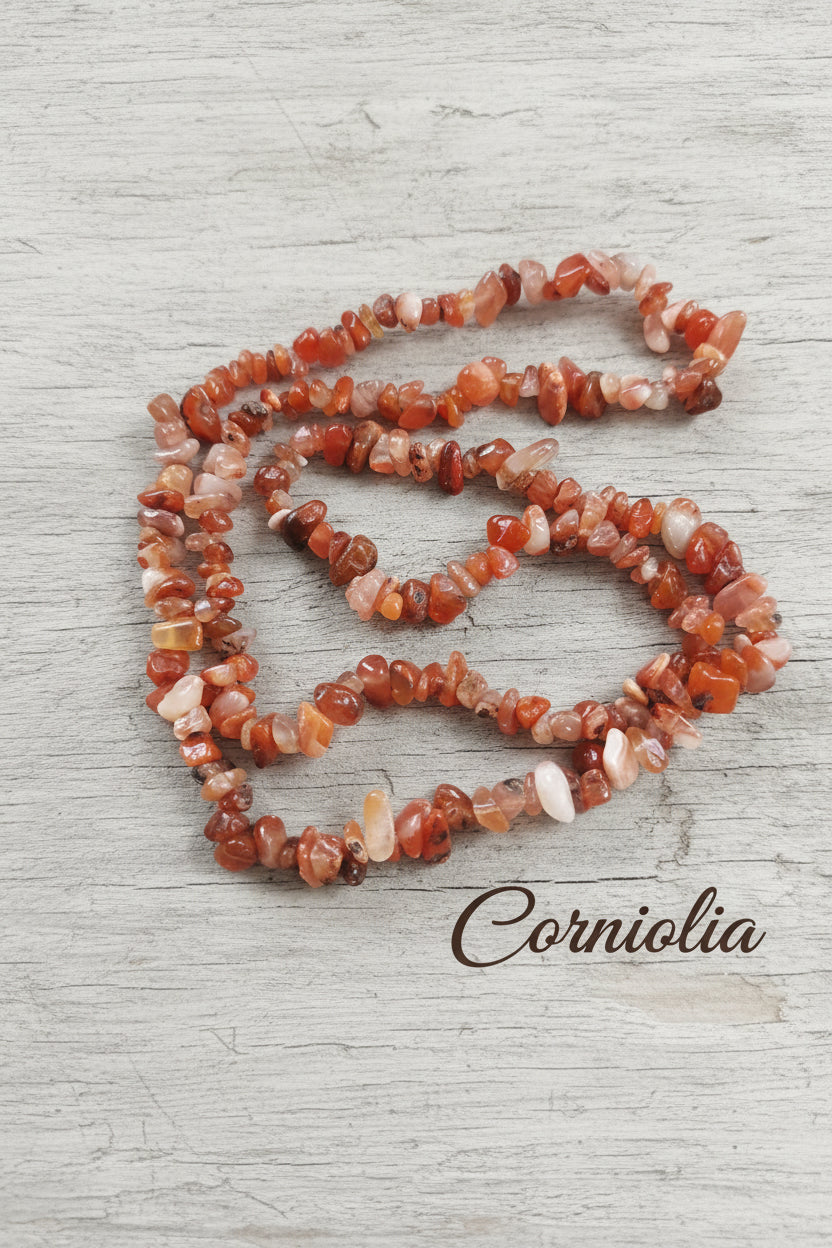 Collana Chips di Pietre Naturali — Ametista, Amazzonite, Fluorite, Lapislazzuli e molte altre | 80 cm