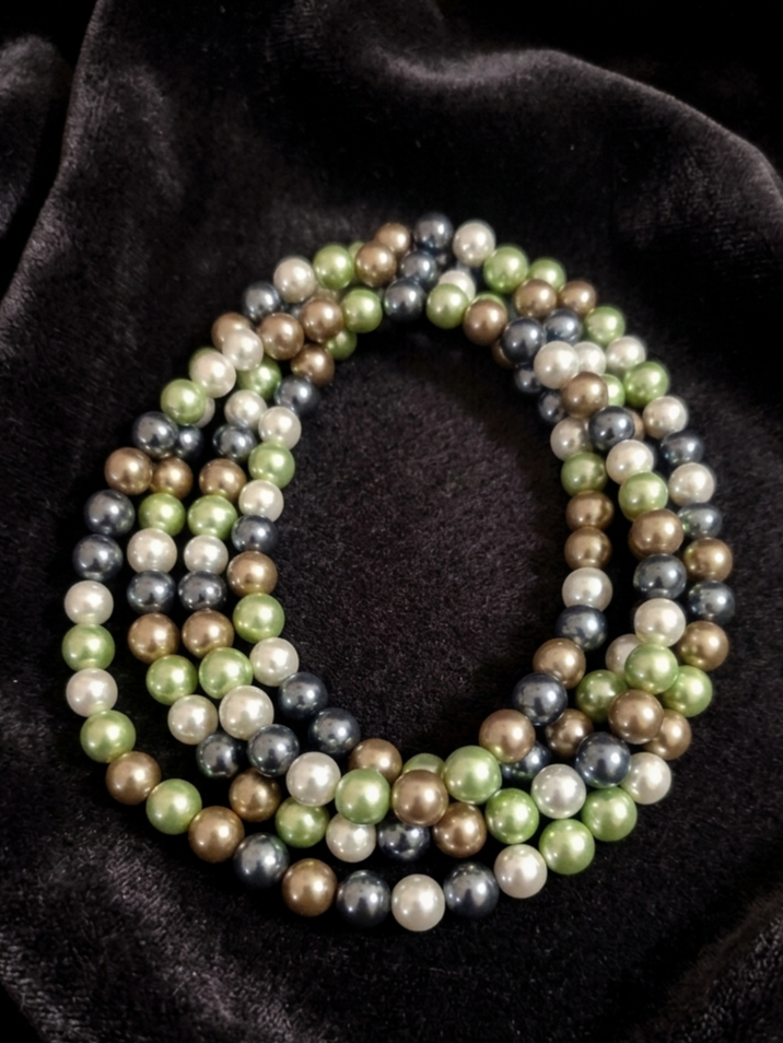 Collana di Perle di Madreperla Naturale — 8mm | 120 cm.