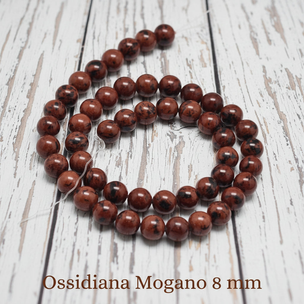 Natural Mahogany Obsidian — Round Beads 4/6/8/10mm | Strand ~38 cm