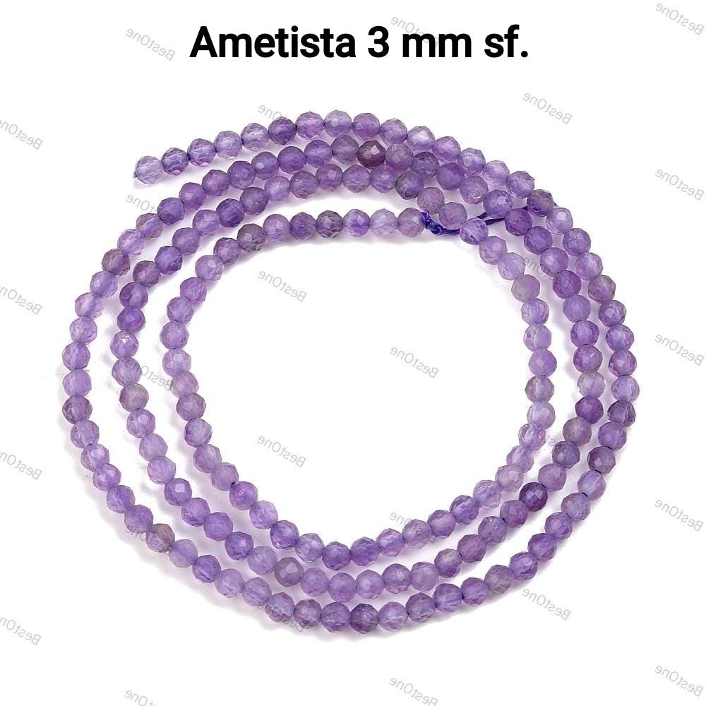 Améthyste Naturelle — Perles Facettées 2/3mm | Fil ~39 cm