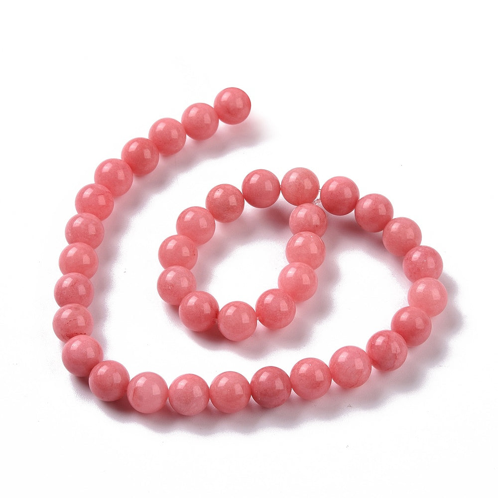 Natural Jade Rhodocharosite — Round Beads 6/8mm | Strand ~39 cm