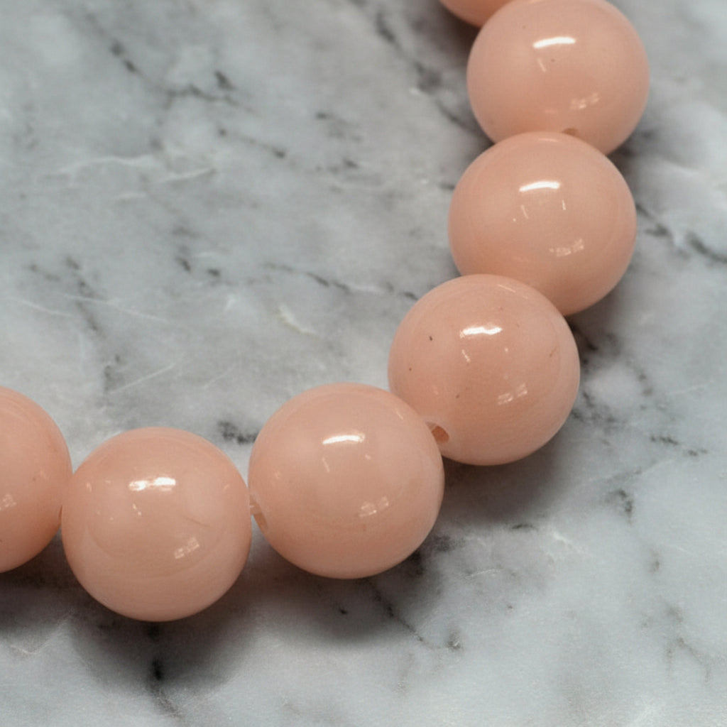 Natural Dark Salmon Jade — Round Beads 6/8mm | Strand ~40 cm