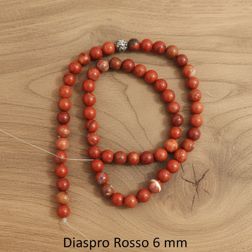Natural Red Jasper — Round Beads 6/8/10mm | Strand ~39 cm