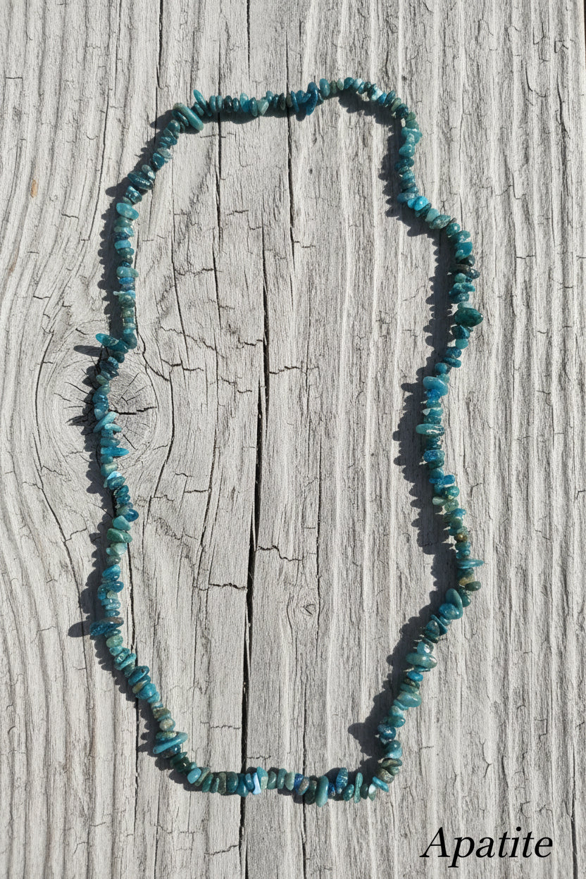 Collana Chips di Pietre Naturali — Ametista, Amazzonite, Fluorite, Lapislazzuli e molte altre | 80 cm