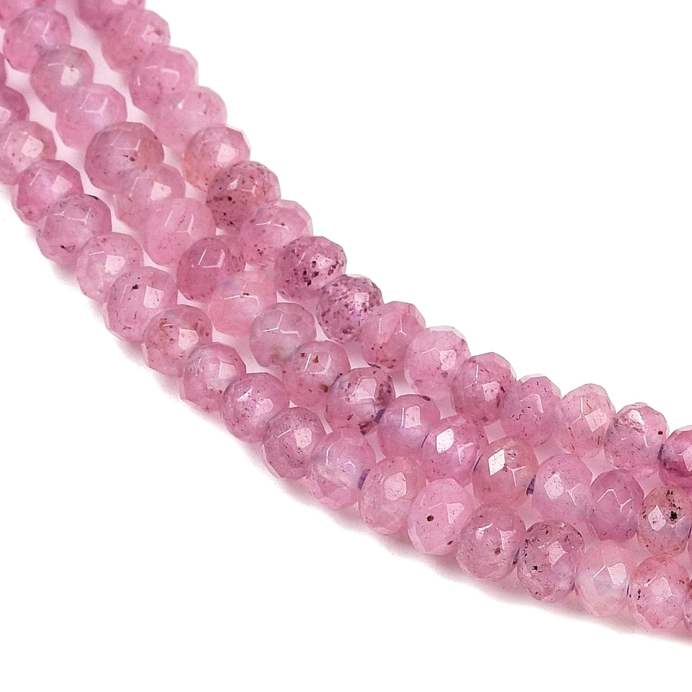 Malaysian Natural Jade — Faceted Rondelles 4x2mm | Light Purple | Strand ~36 cm