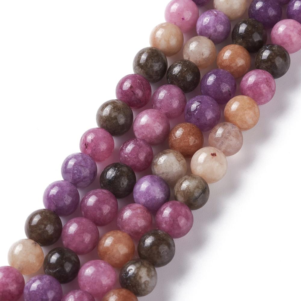 Natural Jade Tourmaline — Round Beads 6/8mm | Strand ~39 cm