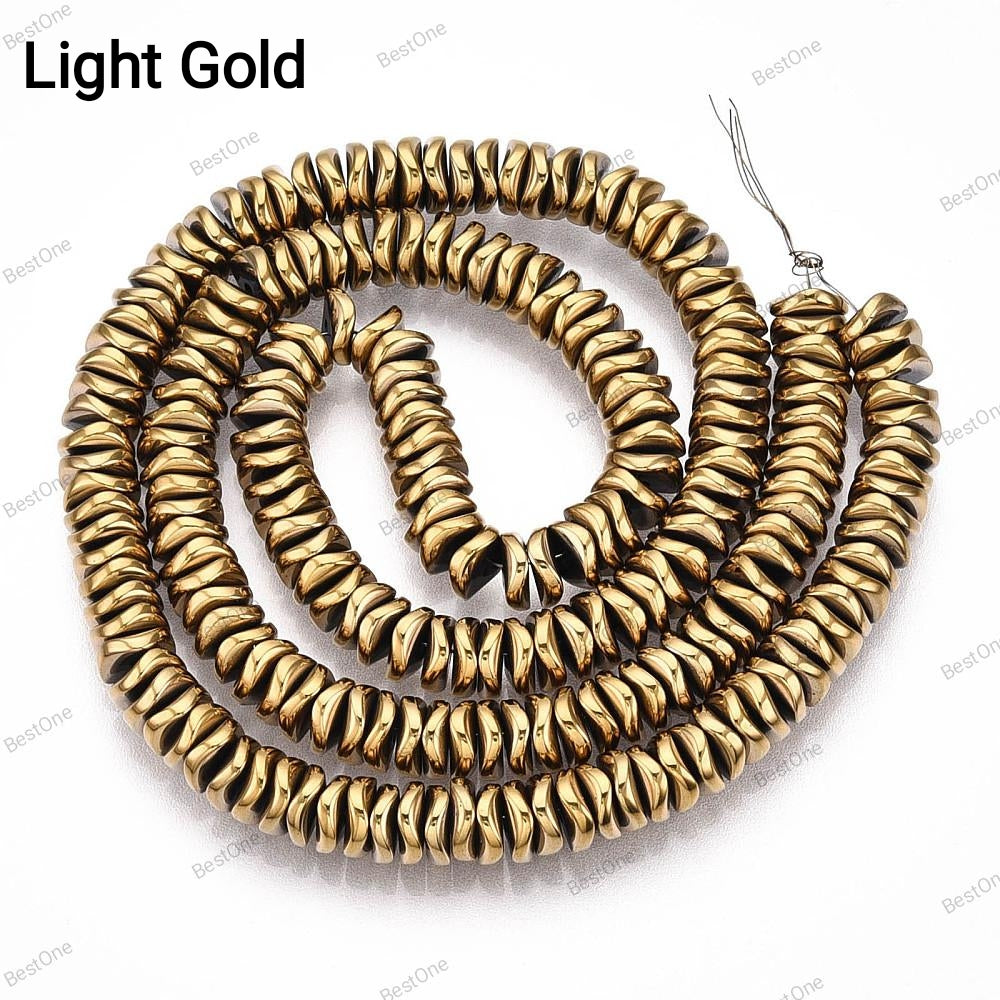 Hematite — Wavy Rondelles 6x2mm | Assorted Colors | Strand ~41 cm