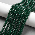 Malaysian Natural Jade — Faceted Rondelle 4x2mm | Dark Green | Strand ~36 cm