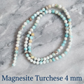 Natural Turquoise Magnesite — Round Beads 4/6/8mm | Strand ~39 cm