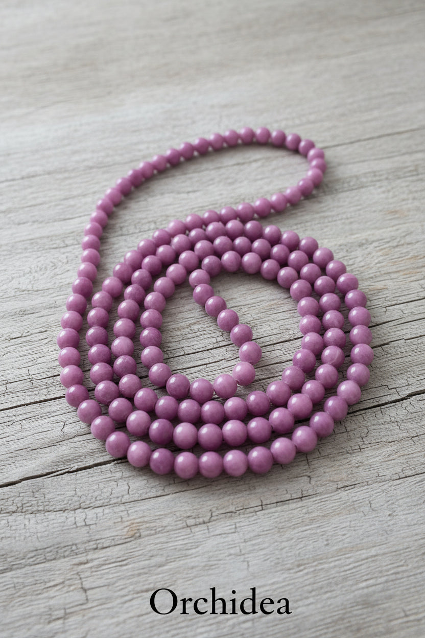 Long Necklace in 100% Natural Jade — 8mm Beads | Various Colors